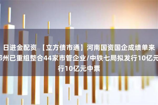 日进金配资 【立方债市通】河南国资国企成绩单来了/郑州已重组整合44家市管企业/中铁七局拟发行10亿元中票