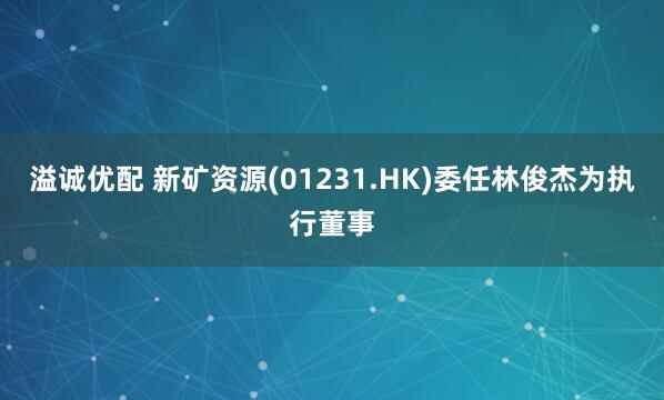 溢诚优配 新矿资源(01231.HK)委任林俊杰为执行董事