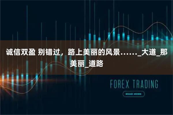 诚信双盈 别错过，路上美丽的风景……_大道_那美丽_道路