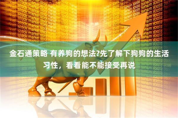 金石通策略 有养狗的想法?先了解下狗狗的生活习性，看看能不能接受再说